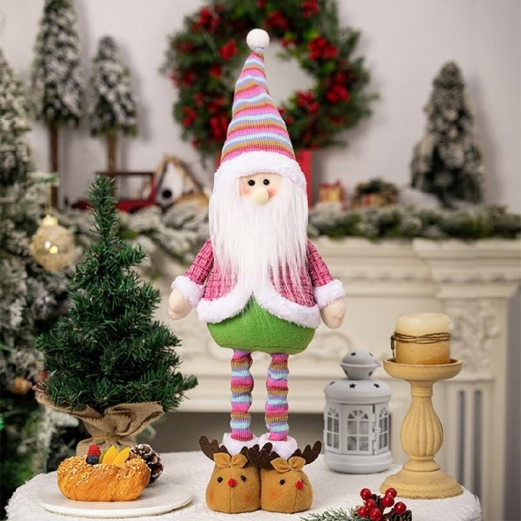 Expandable Standing Dolls Santa/Snowman Toy with Extendable Legs Festival Home Decoration Christmas Party Supplies