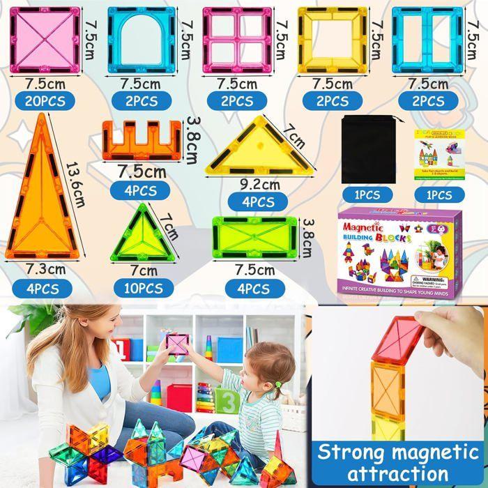 Magnetische Konstruktionen - ZIG-ZAG TERRITOIRES - Elternmodell - 54 Teile - 3 Jahre - Lebendige Farben