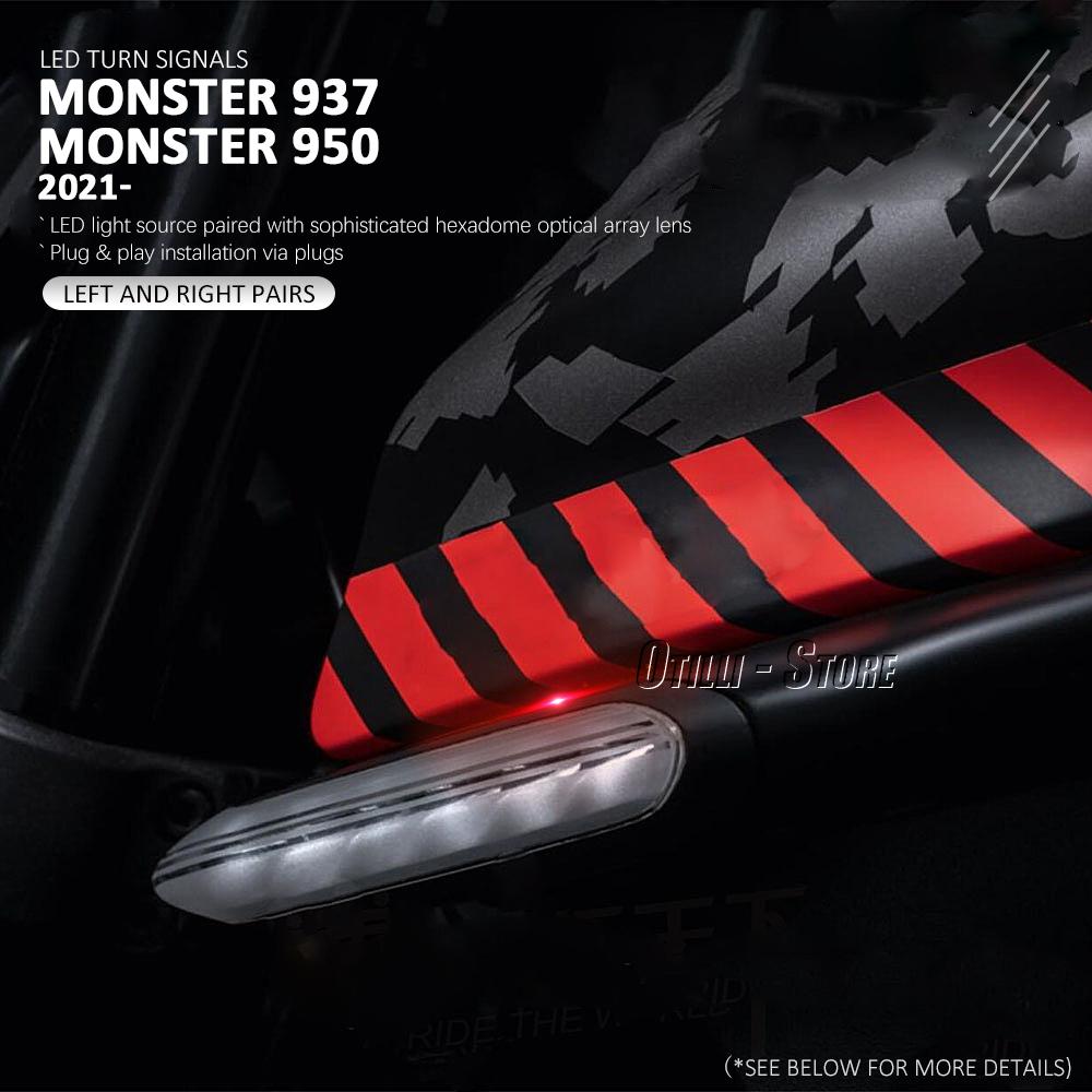 Front LED Side Indicator Lamp Flowing Water Turn Signal Light Accessories For Ducati Monster 950 MONSTER 937 2021 2022 2023