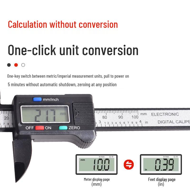 Caliper Vernier Digital 150mm: Instrument de măsură din plastic de înaltă rezistență pentru bijuterii și antichități.