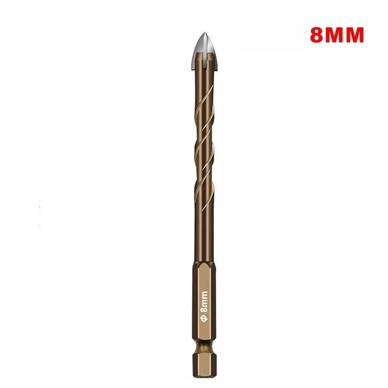 Cross Drill Bit Set Carbide Tip for Glass Ceramic Tiles Concrete Stone Metal Drilling High Hardness