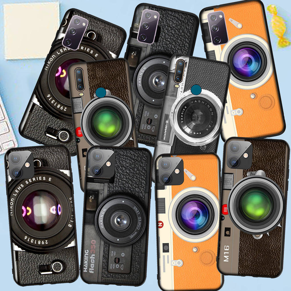 Phone Case for Samsung Galaxy S25 S24 S23 iPhone 16 15 Xiaomi Redmi Note 14 13 12 16E X 11 Pro Max 13C OPPO Moto Huawei Retro Camera Vintage Art Cover