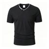 Men's Short Sleeve Knit Cardigan Shirt Geometric Pattern for Spring Summer