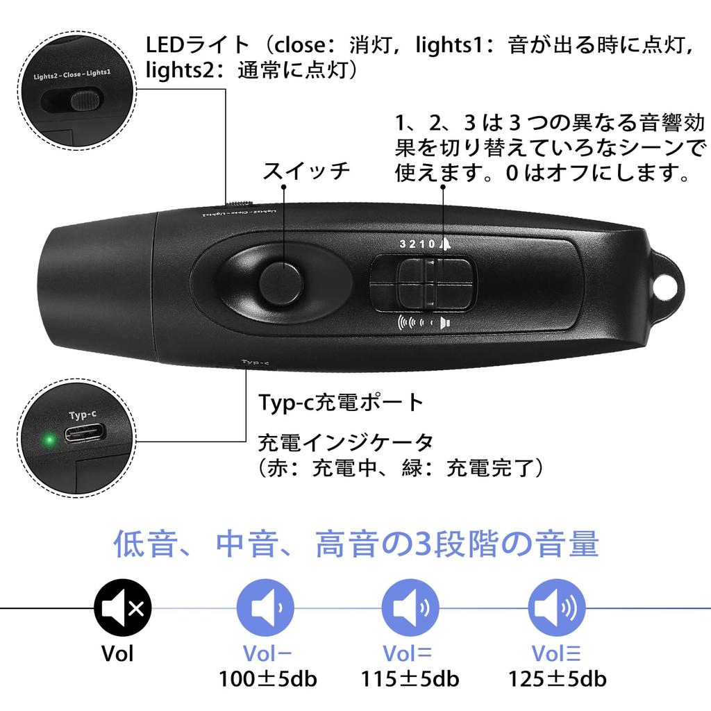 IMTOD Rechargeable Electronic Whistle, 3-Speed, 3-Variation Whistle Sounds, 2 Light Modes, High Volume (130db), Suitable for Soccer, Basketball, Sport