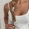Punk Metal Zopf-förmiges Elastisches Haarband Damen Mädchen Einzigartiges Design Pferdeschwanz Haargummi Gummiband Scrunchies Y2K Haarschmuck