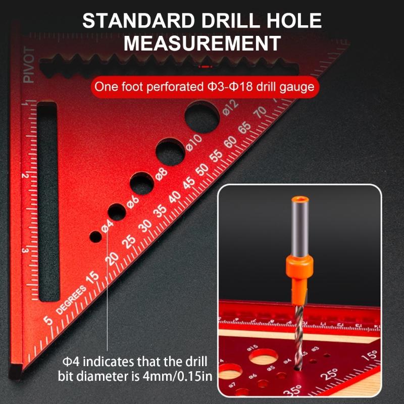 Carpenter Square Tool Combination Square 4.5/7/12inch  Triangles Ruler Square Adjustable Square Angles Ruler Woodworking