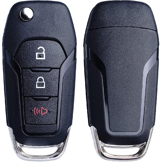 MechanMagic Flip Key Fob Replacement Compatible for Ford F-150 F-250 F-350 2015- Explorer (2016-) F-350 F-450 Ranger Ecosport Bronco Ignition Key