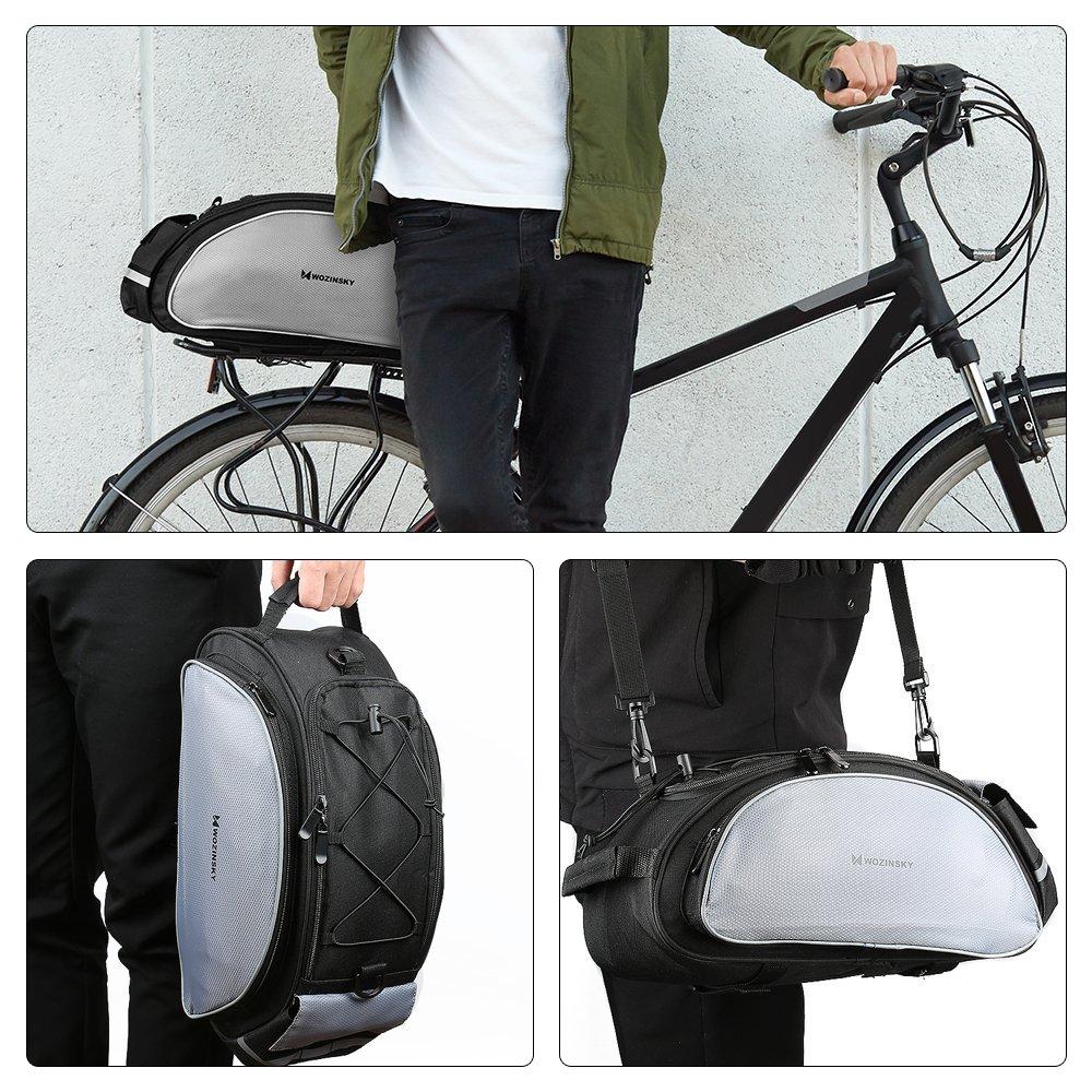 Bicycle trunk bag with shoulder strap 13l black