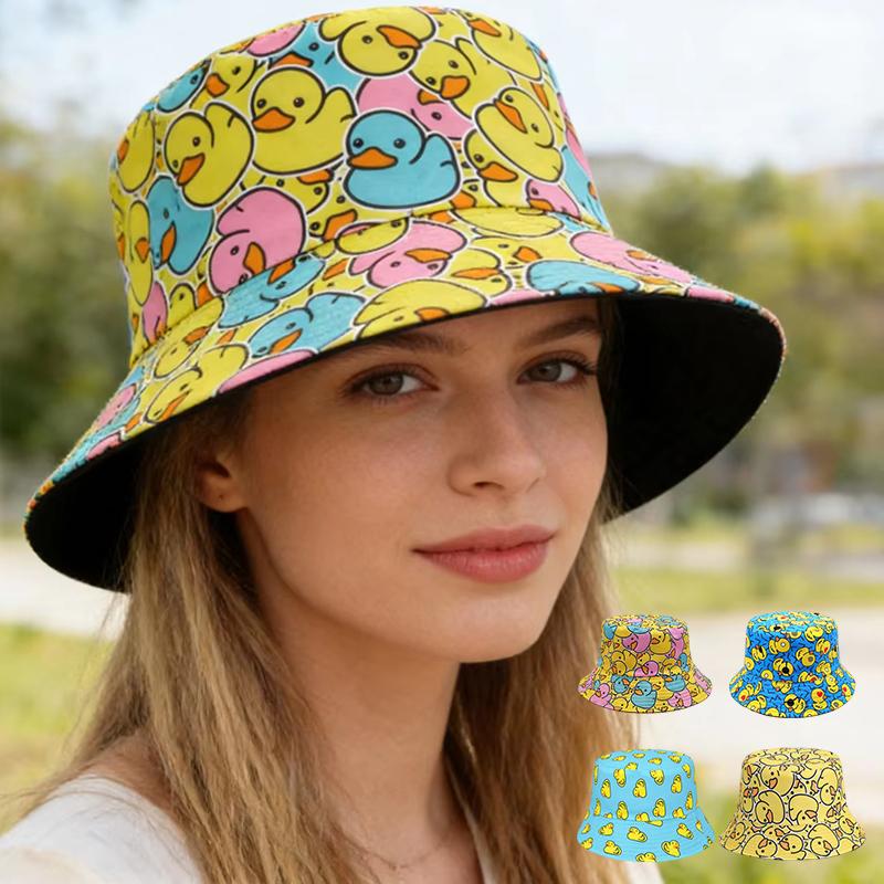 Reversible Bucket Hat Unisex Anti-UV Hip-Hop Street Dance Hat Casual Versatile Outdoor Fisherman Caps Summer Outdoor Sun Caps