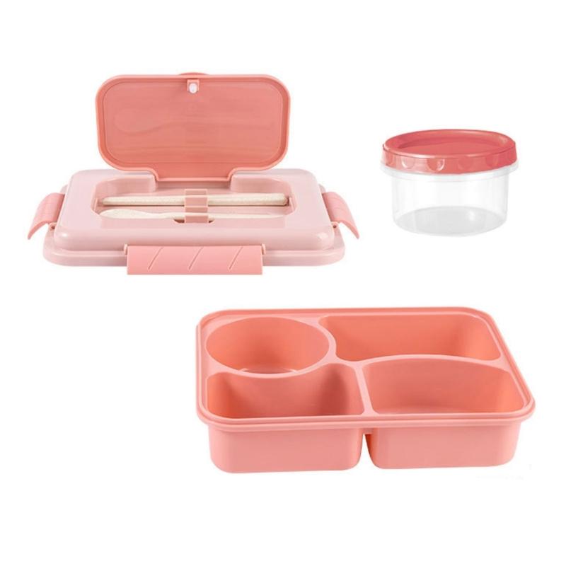 

Stackable Meal Preparation Container With Divided Sections Soup Bowl Cutlery Set Microwaveable Lunch Box For Travel