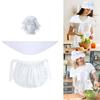 3 Pieces Halloween Colonial Costume Accessories Maid Apron Pilgrim Costume Set White Mobs Caps Half Apron for Woman