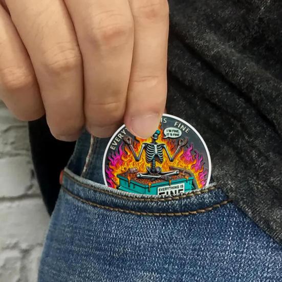 Skull Dumpster Flame Challenge Coin The Strongest Steel Is Forged Dumpster Flame Coin Funny Desk Accessories Inspirational Gifts