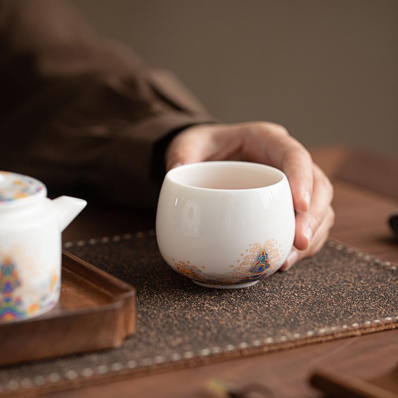 Suet jade Dehua white porcelain tea cup master cup personal special tea bowl high-grade single cup Kung Fu tea cup tea cup