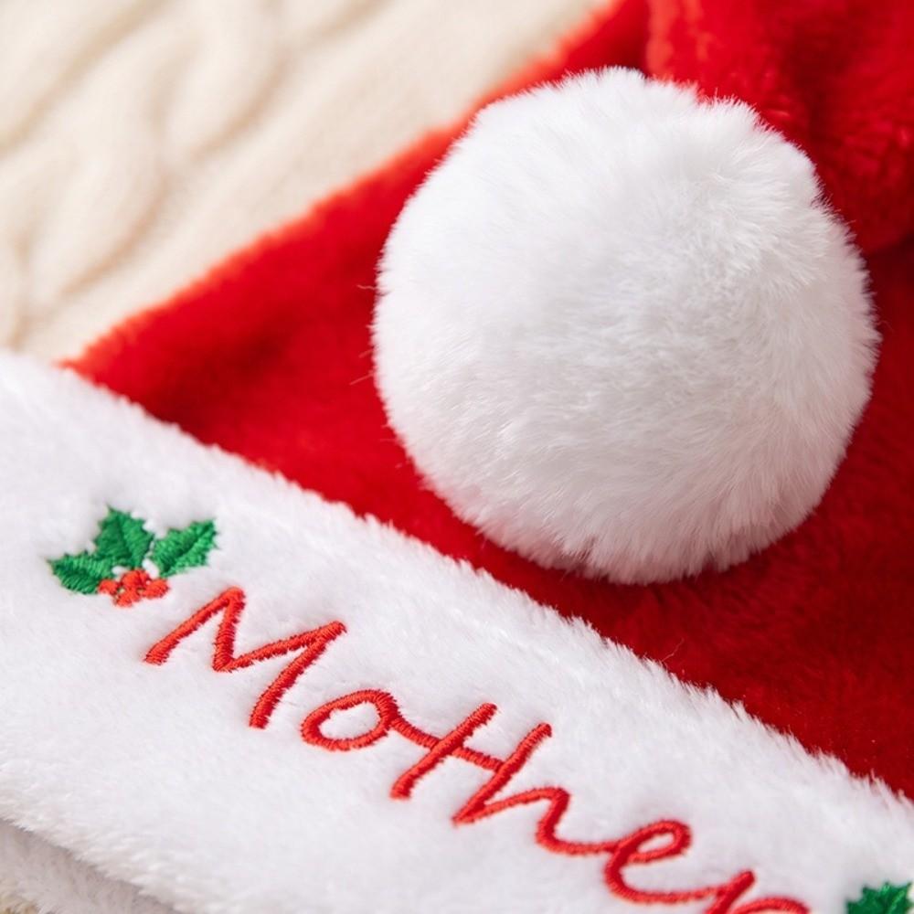 Mother Father Kids Family Matching Santa Hat Embroidered Plush Santa Cap  Xmas Party Gift