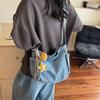 Denim-Umhängetasche mit großer Kapazität Damen Retro Pendler Umhängetasche