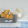 Modern Resin Pig And Crystal Ball Animal Figurine Sculpture for Bookshelf Desk Entrance Shelf