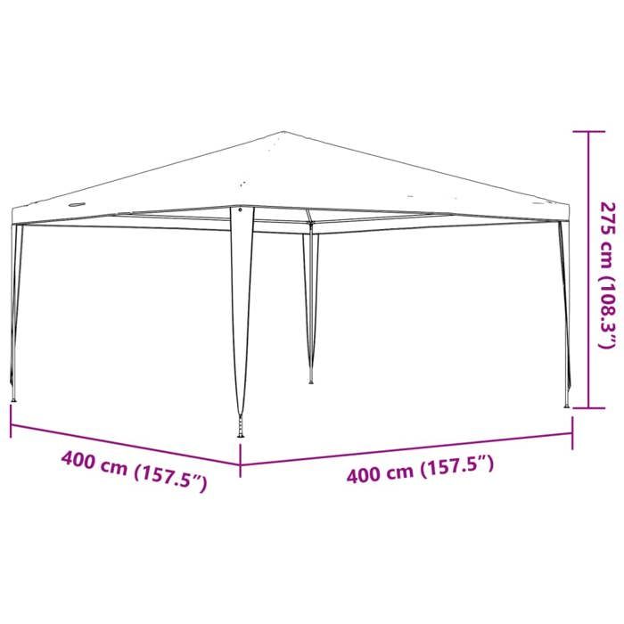VidaXL Tente de Réception Tonnelle de Patio Chapiteau de Jardin Pavillon d'Extérieur Belvédère de Terrasse Voyages de 48503