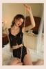 LanBuff Sexy Lingerie Short Cami Pettipants Top and Bottom Set Bustier Pannier Pants Bridal Underwear Nightwear Women's (Black)