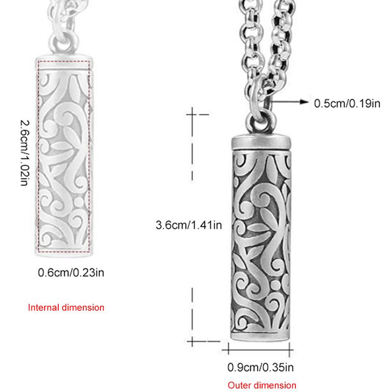1PC Stainless Steel Pill Case Holder Pill Box Cylinder Urn Pendant Memorial Necklace Jewelry
