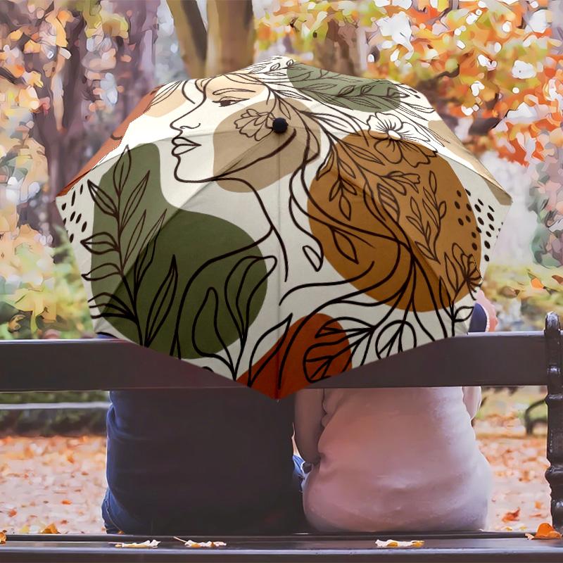Mystischer Pilzgarten Thema Automatischer Regenschirm Kompakt 8-Rippen-Design Stabile Konstruktion Langlebiger Schirm Stilvolles Accessoire