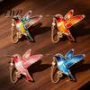Oil Dripping Bird Pin Rhinestone Hummingbird Brooch Pin, Lapel Sweater Cardigan Coat Suits Accessories, Jewelry Gift for Women