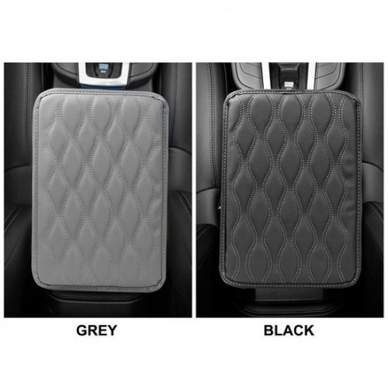 1PC Car Armrest Pad Cover Auto Center Console Box PU Leather Cushion Mat Black