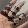 Black Crow Punk Hip Hop Rings Adjustable Opening Fashion Trendy for Women Men Personalized Thorne Niche Gift Ring