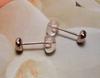 10K Pink Gold Earrings 4mm Heart T-jms (10K PG)