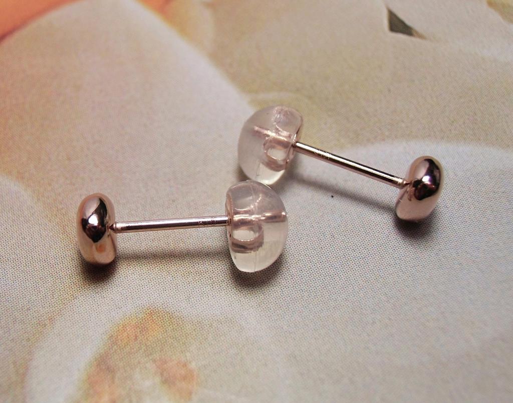 10K Pink Gold Earrings 4mm Heart T-jms (10K PG)