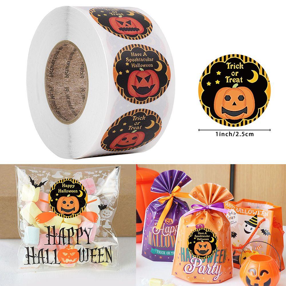 Label Gift Packaging Pumpkin Labels Stickers Halloween Sticker Paper Seal Labels Candy Bags Sticker