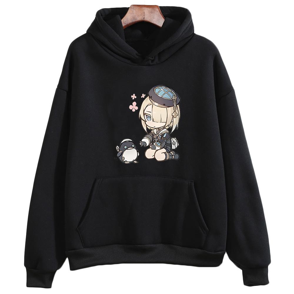 Genshin Impact Freminet Hoodie Women/Men Aesthetic Graphic Sweatshirt Unisex Funny Anime Clothing Fleece Vintage Pullovers Korea
