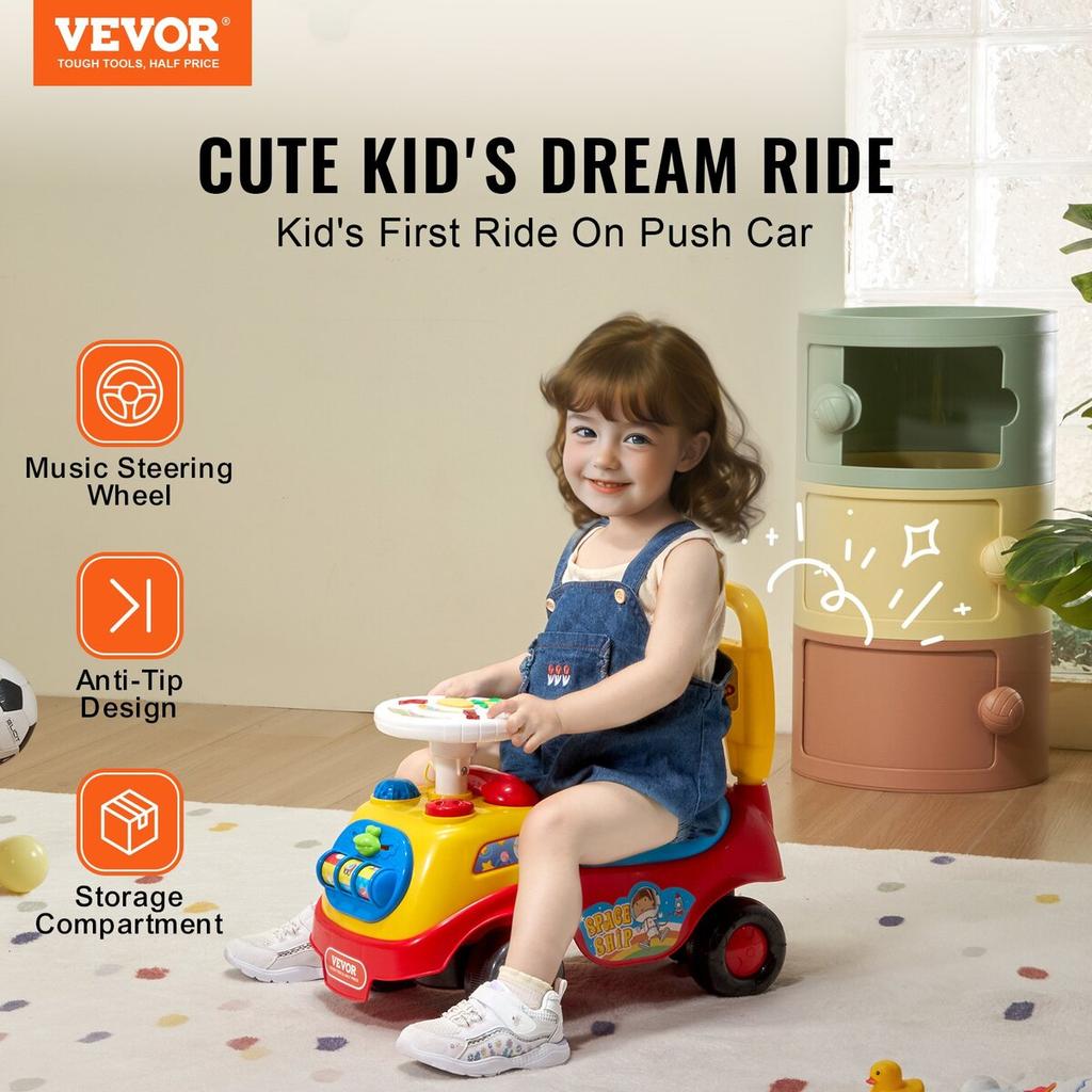 Ride On Car Boys Girls Push Along Toy Car Stroller for Toddler 1-3 Years