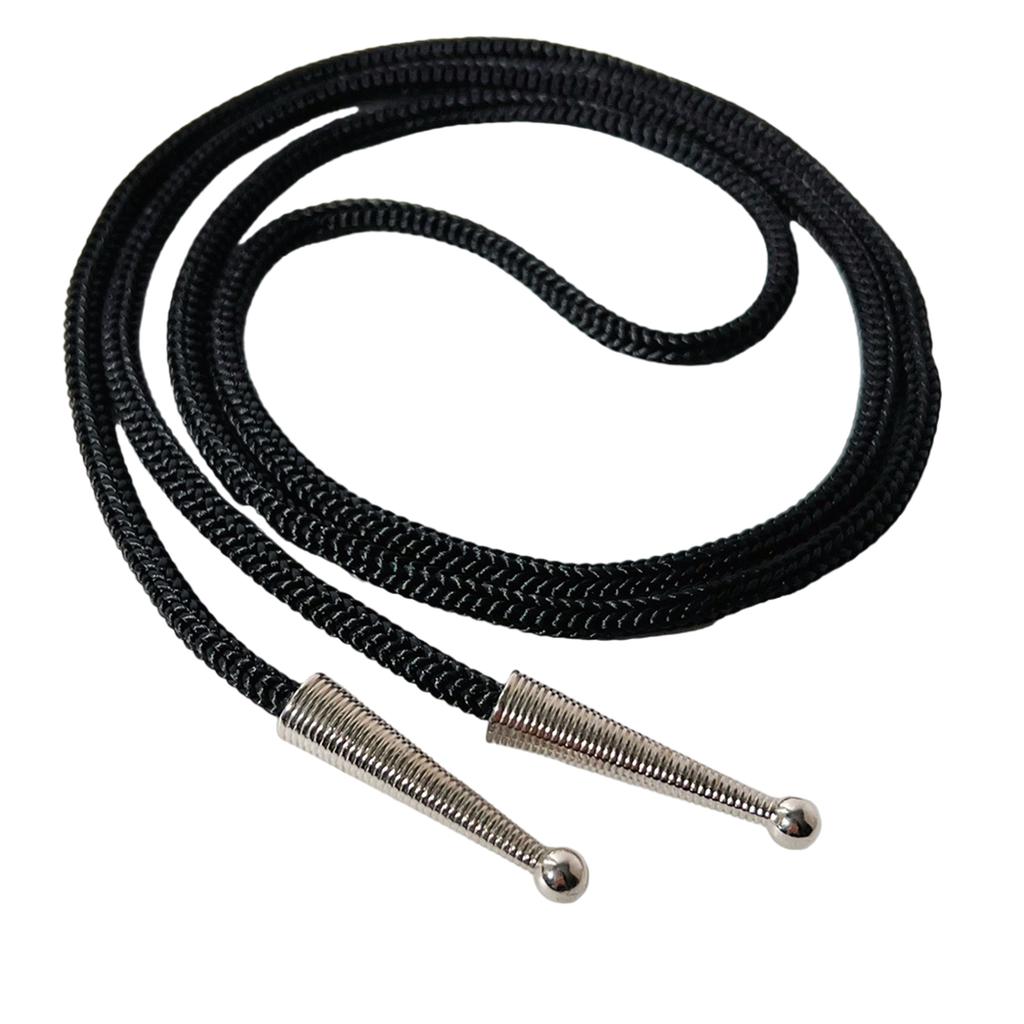 Adjustable Nylon Bolo Tie Cord With Metal Engraved Pendant For Handmade Necktie Crafting Decorative Accessories