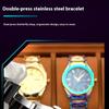 Dual Calendar Waterproof Stainless Steel Strap Watch Business Casual Men's Stainless Steel Watch Color Changing Dial
