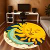 1pc Sun Moon Round Chair mat office Area Rug - Non-Slip, Floor Mat for Office, Bedroom, Ideal home decor gift p0105025