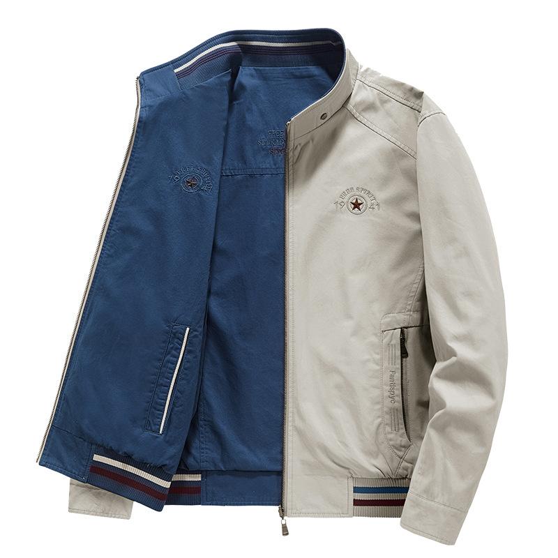 

Осенняя мужская новая куртка среднего возраста, мужская свободная, большого размера, двухстороннее мужское пальто M