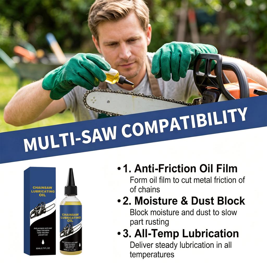 Chainsaw Lubricating Oil, Daily Lubrication for Saw Chain, Rust Renewal, Anti-rust Maintenance Oil 80ml Bicycle Motorcycle Chain Lubricant Oil