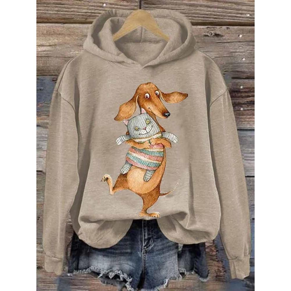 2024 New Women's Hoodie Colour Animal 3d Harajuku Printing Round Neck Tops Sweatshirt Spring/Autumn Fashions Clothing Casual