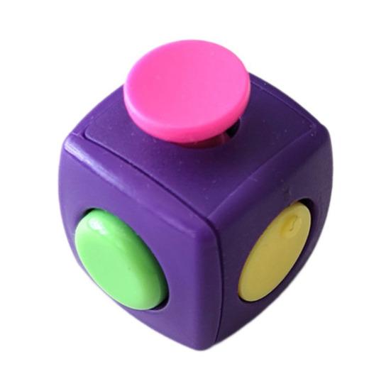 

Stress Relief Clicker Cube Toy Portable Anti-Anxiety Relaxation Cube Home Office Silent Calming Cube Sensory рожевий