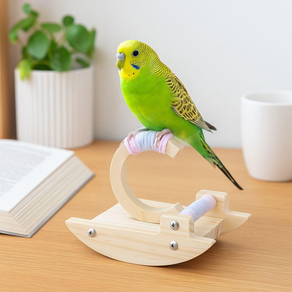 Bite-resistant Parrot Perch Stand Wear-resistant Bird Rocking Stand  Cage Accessory