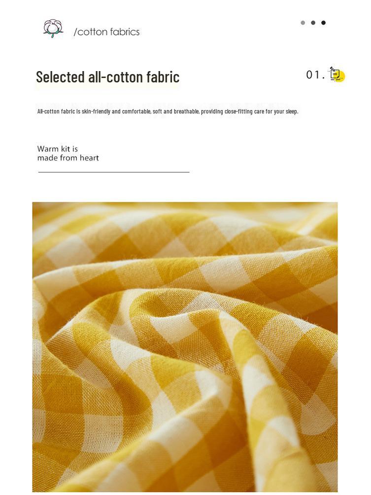 Sada 2 povlaků na polštáře z čisté bavlny barvené přízí, 48x74 cm, pro jednu osobu, povlaky na polštáře z prané bavlny.