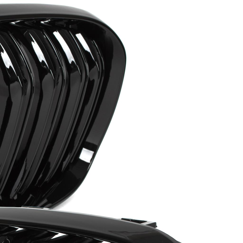 BMW 1 F21 15-18 grilles between the headlights (kidneys) left + right set BLACK GLOSSY DOUBLE BAR