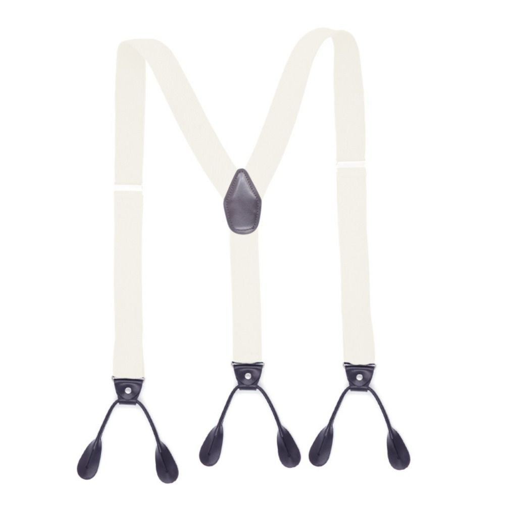 Y Shape Vintage Leather Braces Suspenders Elastic Braces Trouser Straps Belt Adjustable Strap Clip