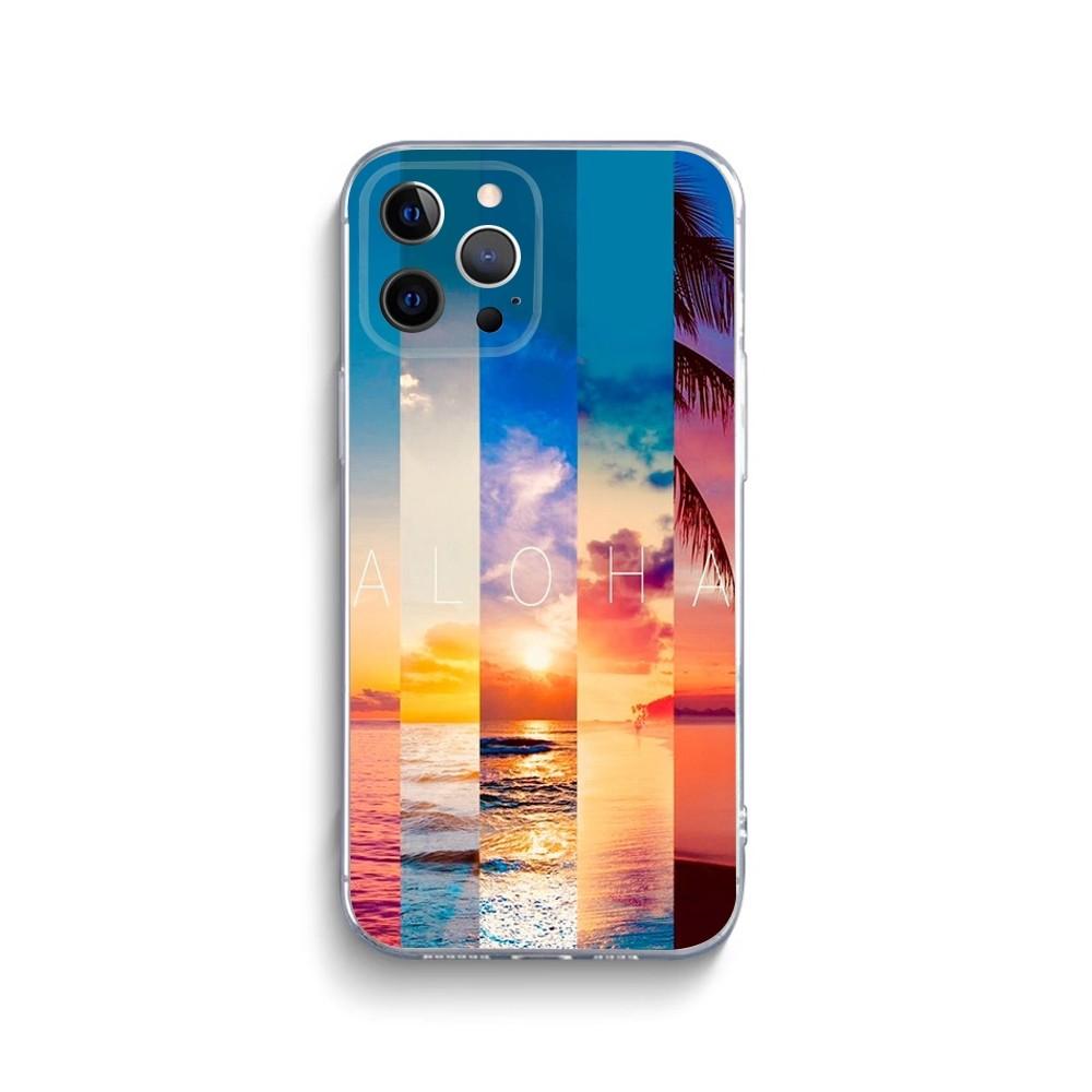 Hawaii Travel Seaside Phone Case For iPhone 15,14,13,12,11 Plus,Pro,Max,XR,XS,X,7,8 Plus,SE,Mini Transparent Silicone Soft