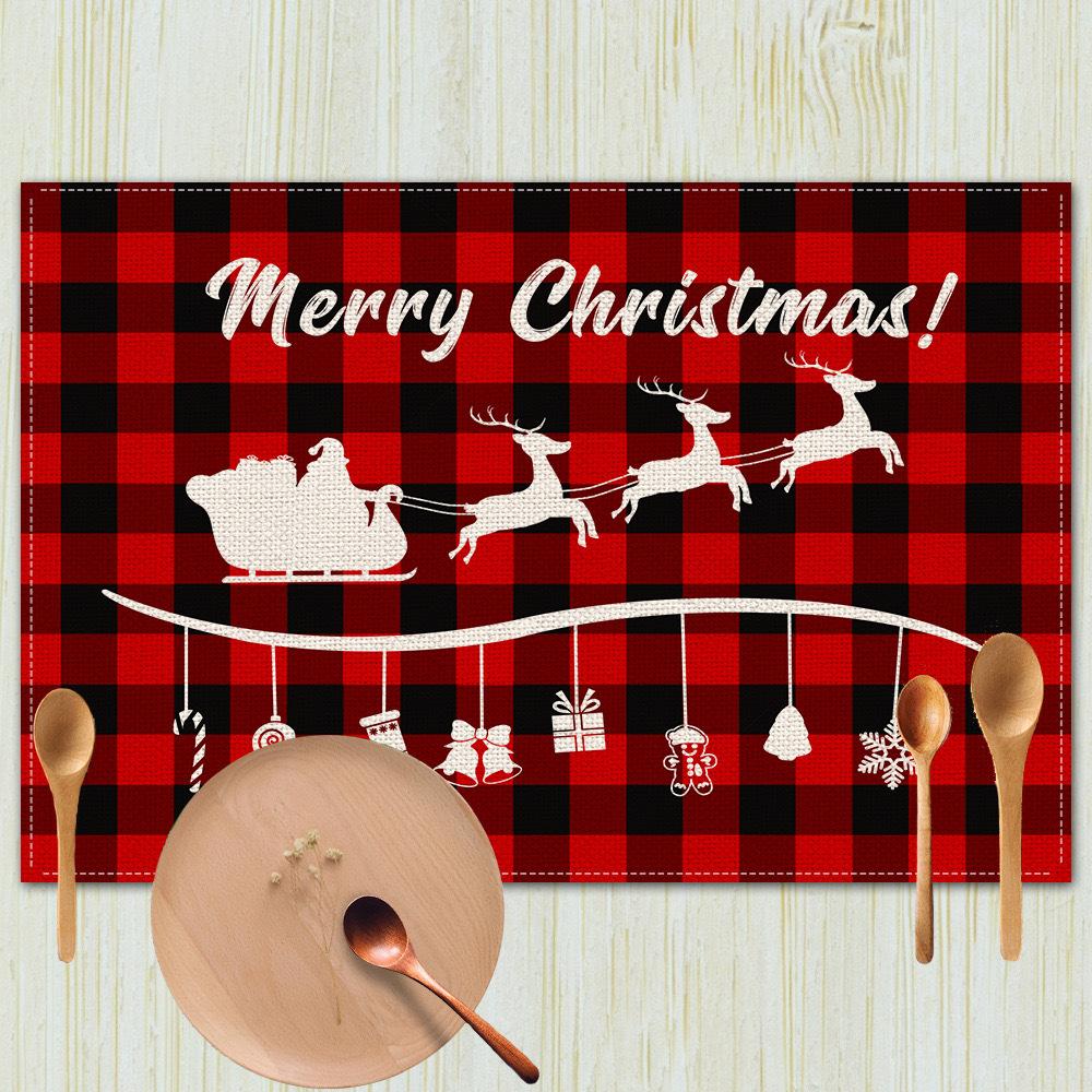 Christmas Table Mats Holiday Dining Placemats for Xmas Table Decor Snowflake Table Runner Waterproof Festive Accessories