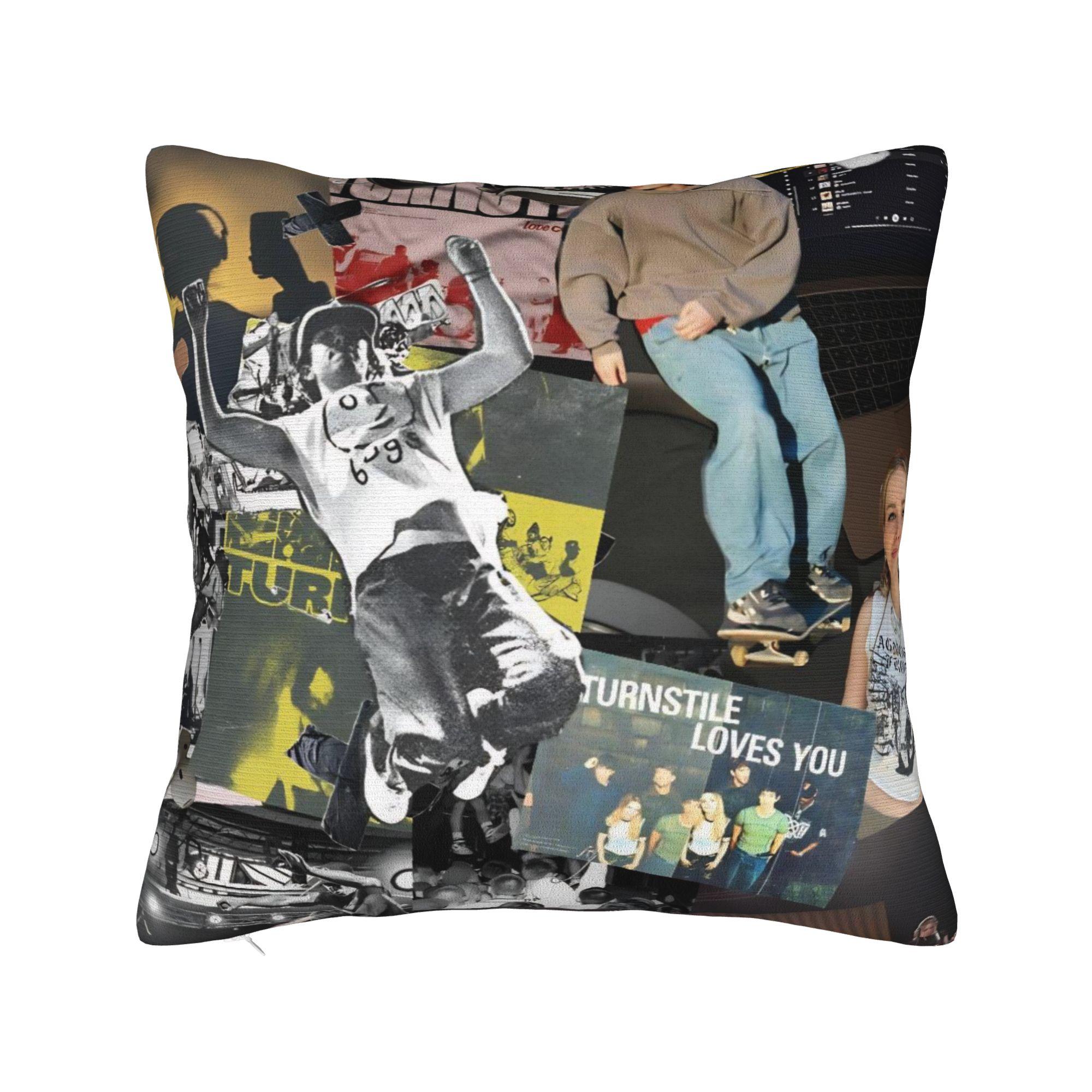 

Decorative Pillowcase Turnstile Rock Band Tour Product Car Throw Pillow Case Cover Square Multiple Sizes 12x12Inch