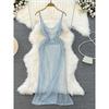 European and American Socialite Waist-Tight Cutout Sling Dress Mesh