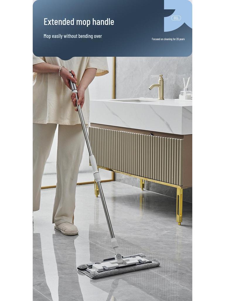 Uncle Dapeng 2026 Large Flat Mop: Home Use, One-Wipe Clean, Tile Floor, Cloth & Paper Clips.