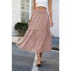 European and American Fresh Floral Long Skirt Slim Fit and Slimming Pleated High Waisted Skirt