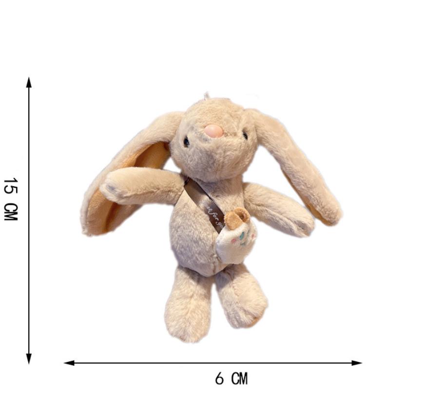 Cute Cartoon Rabbit Plush Keychain Soft Stuffed Animal Pendant Fashion Accessory for Kids Ideal Birthday Gift for Bag Decoration